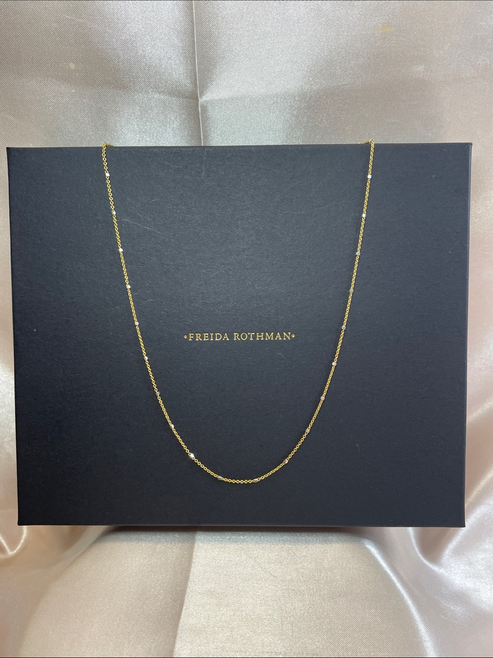 Freida Rothman Sterling Silver VAULT Two-Tone Necklace - NWT $145 MSRP